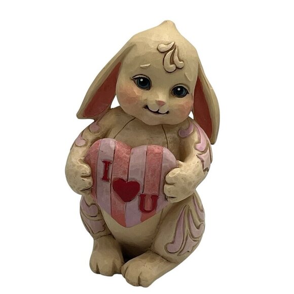 Jim Shore Heartwood Creek Bunny Rabbit Holding Heart I Love You Easter Valentine - Picture 1 of 8